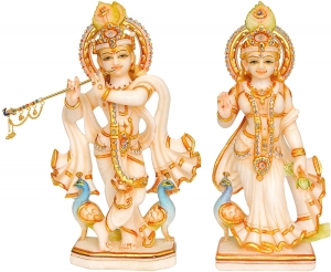 Radha Krishna Marble Moorti Statue