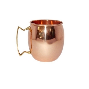 COPPER BARREL MUG 16 OUNCE SMOOTH WITH BRASS REGULAR HANDLE Manufacturer Supplier Wholesale Exporter Importer Buyer Trader Retailer in Moradabad Uttar Pradesh India