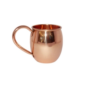 COPPER BARREL MUG 16 OUNCE SMOOTH WITH COPPER QUESTION MARK HANDLE