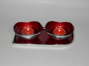 Manufacturers Exporters and Wholesale Suppliers of T-Light Bowl Set with Tray Moradabad Uttar Pradesh