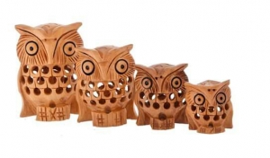 Manufacturers Exporters and Wholesale Suppliers of Under Cut Wooden Owl Jaipur Rajasthan