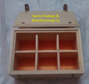 Six Compartment Wooden Tea Box Manufacturer Supplier Wholesale Exporter Importer Buyer Trader Retailer in Navi Mumbai Maharashtra India