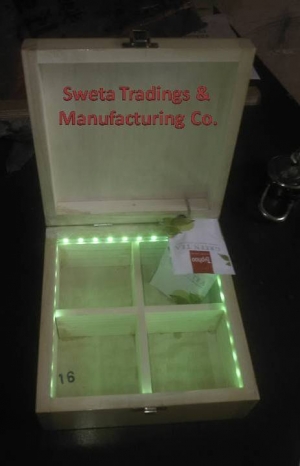 Wooden Tea box with LED light Manufacturer Supplier Wholesale Exporter Importer Buyer Trader Retailer in Navi Mumbai Maharashtra India