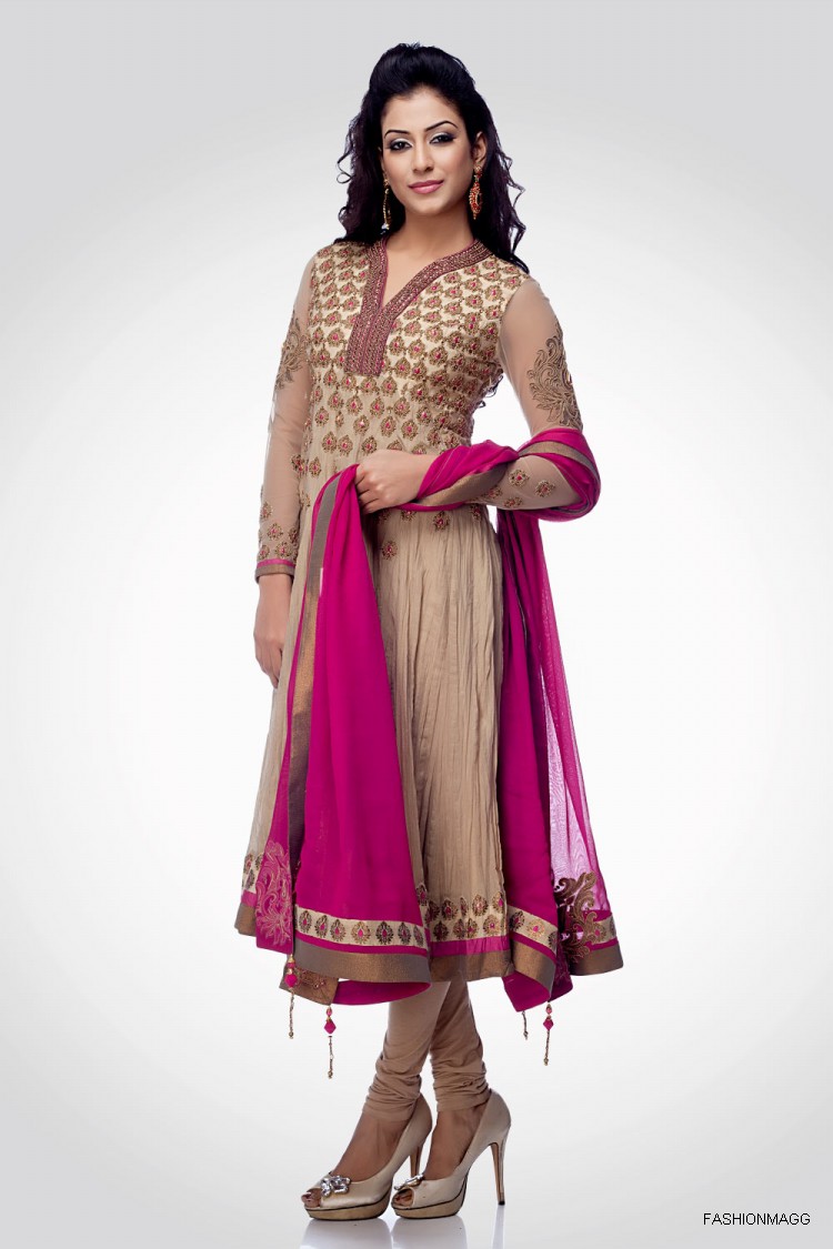 Printed Pink Anarkali Suits Manufacturer Supplier Wholesale Exporter Importer Buyer Trader Retailer in New Delhi Delhi India