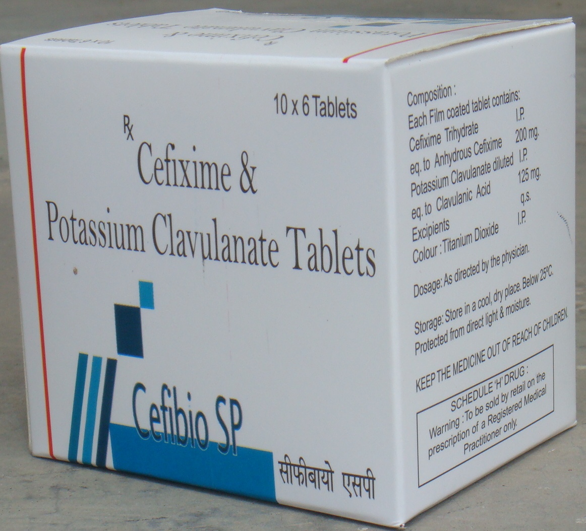 Cefixime & Potassium Clavulanate Tablets 325mg Manufacturer Supplier Wholesale Exporter Importer Buyer Trader Retailer in Baddi Himachal Pradesh India