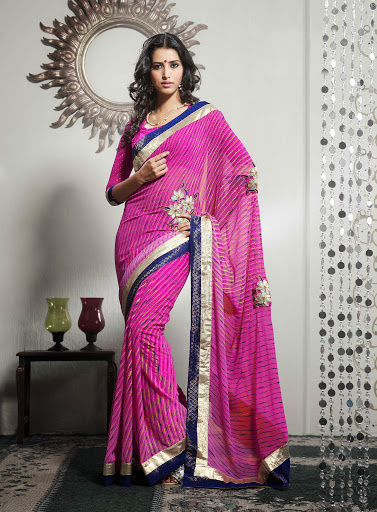 Manufacturers Exporters and Wholesale Suppliers of Pink Saree SURAT Gujarat