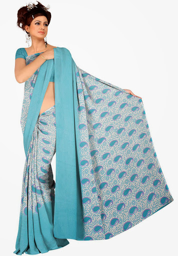 Manufacturers Exporters and Wholesale Suppliers of Blue Weightless Saree SURAT Gujarat