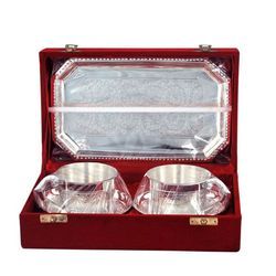 Manufacturers Exporters and Wholesale Suppliers of Brass Tea Cup Set with Tray Silver Plated Moradabad Uttar Pradesh