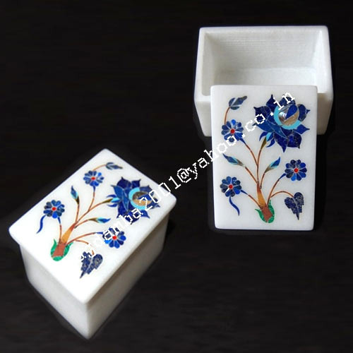 Manufacturers Exporters and Wholesale Suppliers of Marble Stone Inlay Jewellery Box Agra Uttar Pradesh