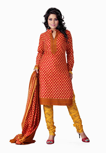 Manufacturers Exporters and Wholesale Suppliers of Red Yellow Salwar Suit SURAT Gujarat
