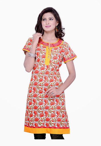 Manufacturers Exporters and Wholesale Suppliers of Red Yellow Cotton Kurti SURAT Gujarat
