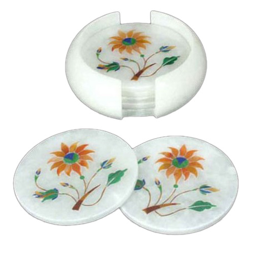 Manufacturers Exporters and Wholesale Suppliers of Marble Coasters Set Agra Uttar Pradesh