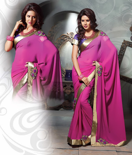Manufacturers Exporters and Wholesale Suppliers of Pink Colored Chiffon Saree SURAT Gujarat