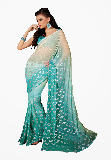 Manufacturers Exporters and Wholesale Suppliers of Turquoise Saree SURAT Gujarat