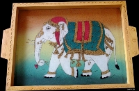 Manufacturers Exporters and Wholesale Suppliers of Elephant Painting Tray Jaipur Rajasthan