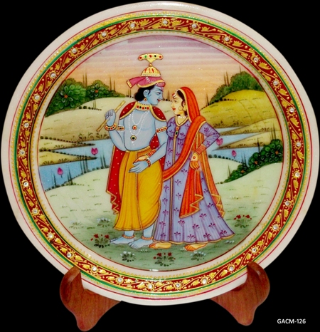 Manufacturers Exporters and Wholesale Suppliers of Marble Plate Painting Jaipur Rajasthan