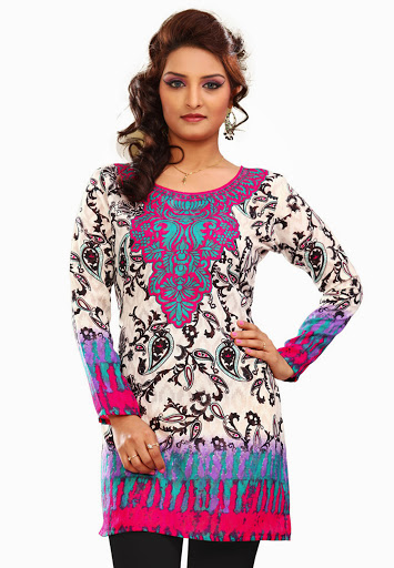Manufacturers Exporters and Wholesale Suppliers of Cream Pink Cotton Kurti SURAT Gujarat