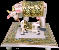 Manufacturers Exporters and Wholesale Suppliers of Marble Cow Mother Statue Jaipur Rajasthan