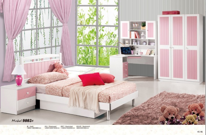 Manufacturers Exporters and Wholesale Suppliers of 4 pcs White / Pink Modern Princess / Girl Children Bedroom Furniture Foshan Guangdong