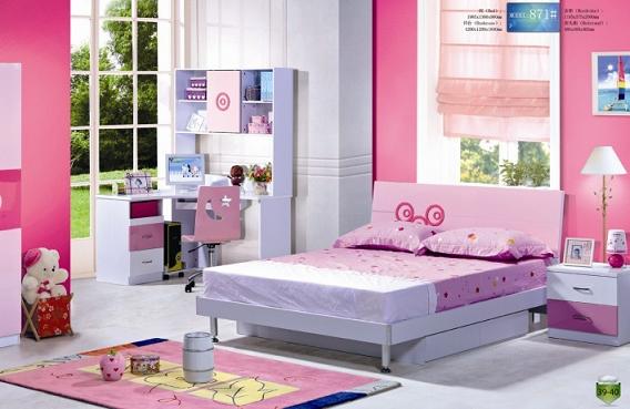 MDF Pink Girl Bedroom Furniture Set Manufacturer Supplier Wholesale Exporter Importer Buyer Trader Retailer in Foshan Guangdong China