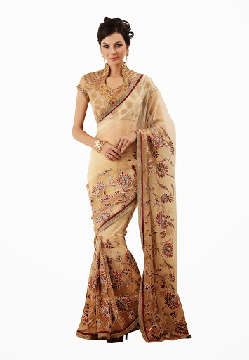 Manufacturers Exporters and Wholesale Suppliers of Cream Wheat Saree SURAT Gujarat