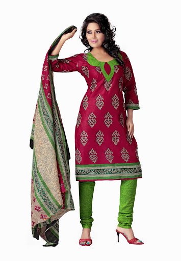 Manufacturers Exporters and Wholesale Suppliers of Pink Green Salwar Suit SURAT Gujarat