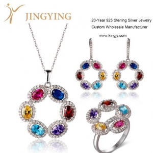 Manufacturers Exporters and Wholesale Suppliers of Sterling silver pendant necklace earrings ring jewelry set design custom wholesale GuangZhou 