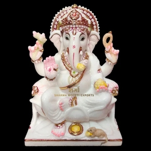 BEAUTIFUL WHITE MARBLE GANESH STATUE FROM JAIPUR Manufacturer Supplier Wholesale Exporter Importer Buyer Trader Retailer in jaipur Rajasthan India