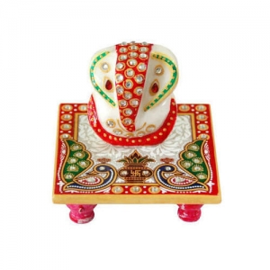 Manufacturers Exporters and Wholesale Suppliers of Marble Ganesh With Chowki Faridabad Haryana