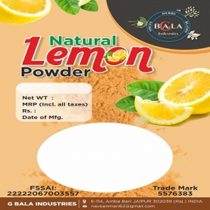 Manufacturers Exporters and Wholesale Suppliers of Natural Lemon Powder Jaipur Rajasthan
