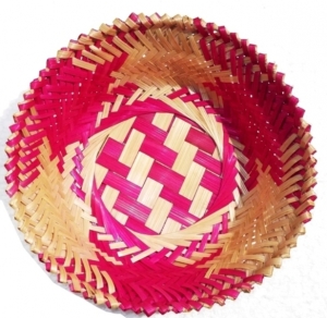 Hand Made Bamboo Round Multi Color Basket Manufacturer Supplier Wholesale Exporter Importer Buyer Trader Retailer in Naihati West Bengal India