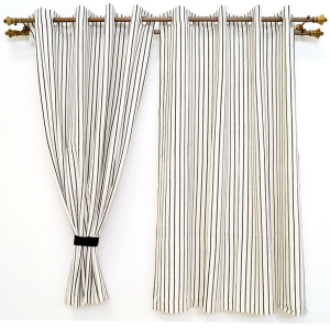 Manufacturers Exporters and Wholesale Suppliers of Stripe Black & White Cotton Window Curtain Panaji Goa