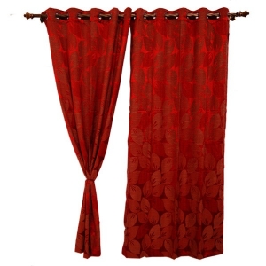 Manufacturers Exporters and Wholesale Suppliers of Red Modern leaf Printed Door Curtain Panaji Goa