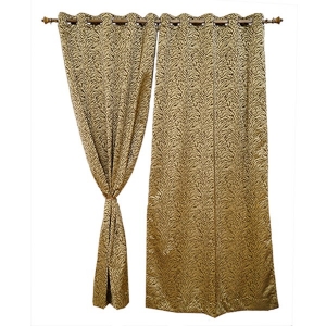 Manufacturers Exporters and Wholesale Suppliers of Golden Abstract Printed Door Curtain Panaji Goa