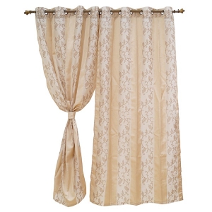 Manufacturers Exporters and Wholesale Suppliers of Scroll Plain Embroidered  Cream/Brown Window Curtain Panaji Goa