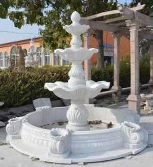 Pure White Marble Fountain