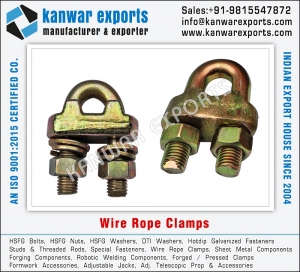 Wire Rope Clamps manufacturers exporters in India Ludhiana https://www.kanwarexports.com +91-9815547872 Manufacturer Supplier Wholesale Exporter Importer Buyer Trader Retailer in Ludhiana Punjab India